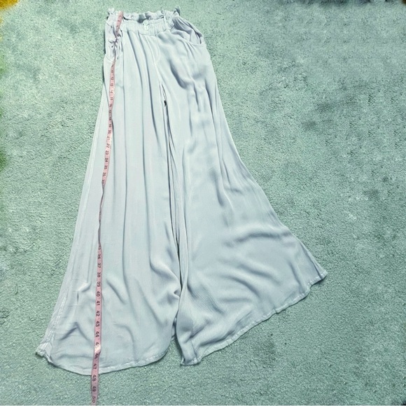 Free People One 5 Pocket Slouch Pant High Rise Paper Bag Waist Light Wide Leg M - Picture 3 of 7